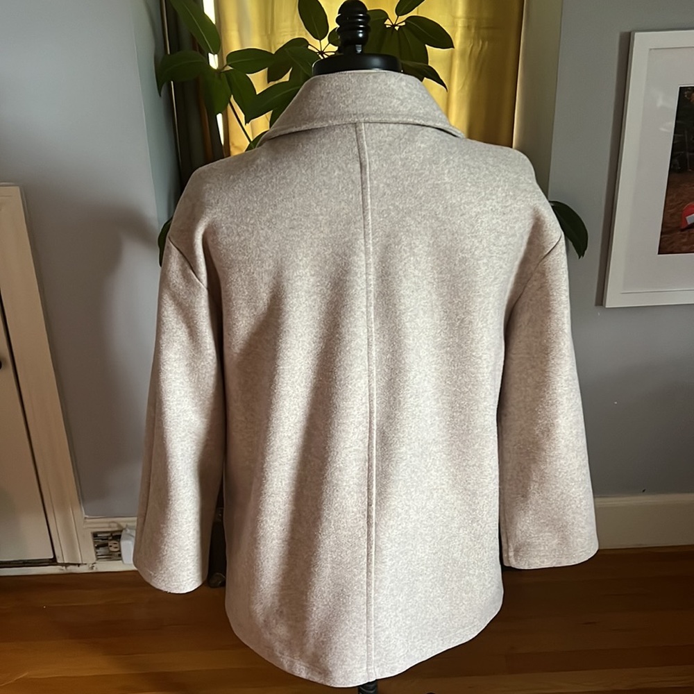 - Zara Basic Cream Open Jacket Size Large - image 3